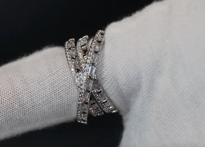 Fashion Ring Cross Ring Diamond Cross Ring X Shape Ring Wrapped Ring Twist Ring Stackable Ring Charm Ring Nightclub Ring Lab Diamonds London Rings