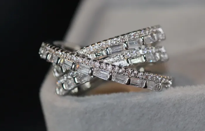 Fashion Ring Cross Ring Diamond Cross Ring X Shape Ring Wrapped Ring Twist Ring Stackable Ring Charm Ring Nightclub Ring Lab Diamonds London Rings