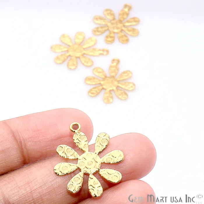 GemMartUSA Charm Necklaces Flower Shape Gold Plated Finding Jewelry Charm
