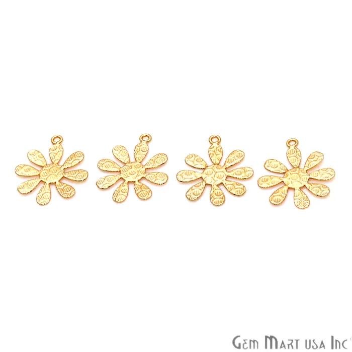 GemMartUSA Charm Necklaces Flower Shape Gold Plated Finding Jewelry Charm