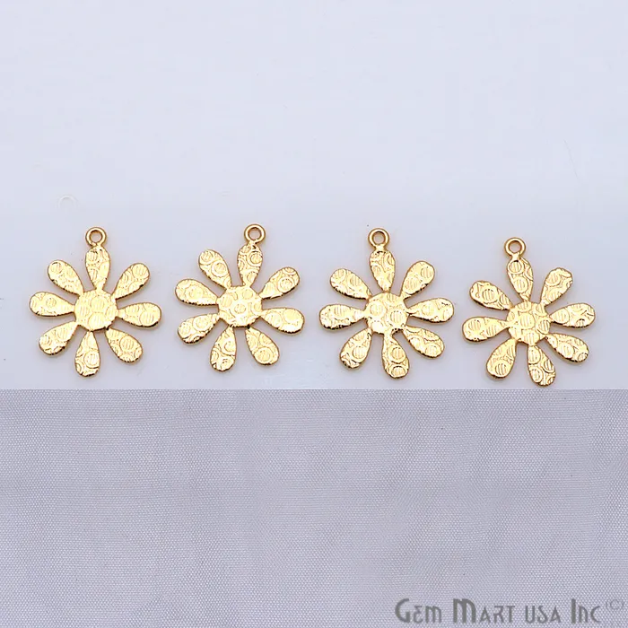 GemMartUSA Charm Necklaces Flower Shape Gold Plated Finding Jewelry Charm