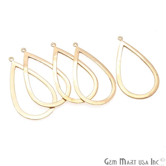 GemMartUSA Charm Necklaces Pear Shape Charm Gold Plated Finding Jewelry Charm GemMartUSA Charm Necklaces Pear Shape Charm Gold Plated Finding Jewelry Charm