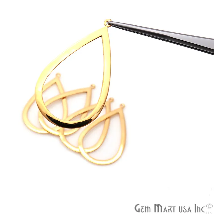GemMartUSA Charm Necklaces Pear Shape Charm Gold Plated Finding Jewelry Charm