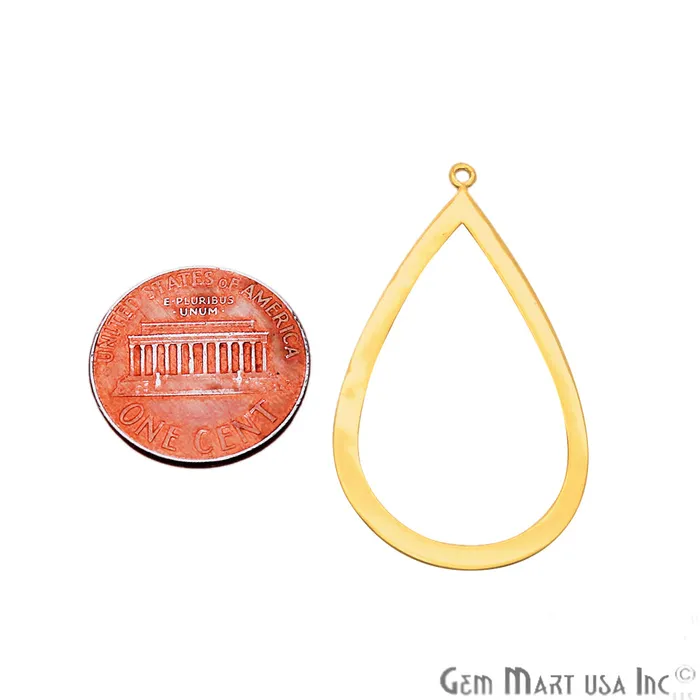 GemMartUSA Charm Necklaces Pear Shape Charm Gold Plated Finding Jewelry Charm