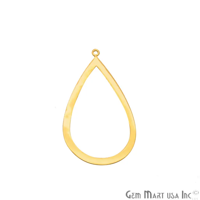 GemMartUSA Charm Necklaces Pear Shape Charm Gold Plated Finding Jewelry Charm
