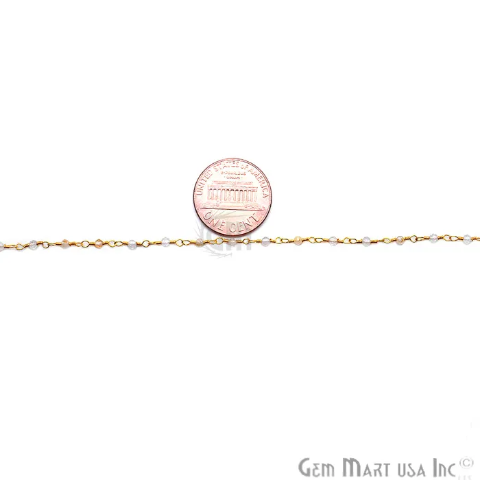 GemmartUSA Crystal Rondelle Gold Plated Wire Wrapped Gemstone Beads Rosary Chain PreStyled Sets GemmartUSA Crystal Rondelle Gold Plated Wire Wrapped Gemstone Beads Rosary Chain PreStyled Sets
