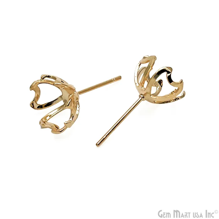 GemMartUSA Earrings DIY Flower Shape Gold Plated 15mm Minimalist Stud Earrings GemMartUSA Earrings DIY Flower Shape Gold Plated 15mm Minimalist Stud Earrings