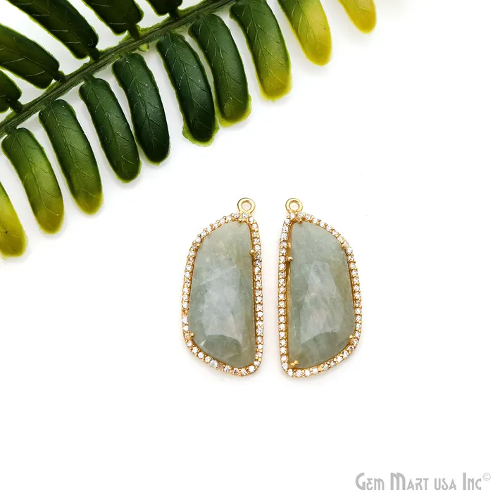 GemmartUSA Earrings DIY Sapphire with Pave Cubic Zirconia 31x13mm Gold Vermeil Chandelier Earrings Connector 1 Pair GemmartUSA Earrings DIY Sapphire with Pave Cubic Zirconia 31x13mm Gold Vermeil Chandelier Earrings Connector 1 Pair