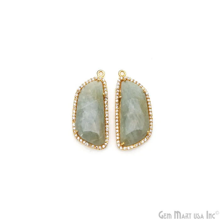 GemmartUSA Earrings DIY Sapphire with Pave Cubic Zirconia 31x13mm Gold Vermeil Chandelier Earrings Connector 1 Pair GemmartUSA Earrings DIY Sapphire with Pave Cubic Zirconia 31x13mm Gold Vermeil Chandelier Earrings Connector 1 Pair
