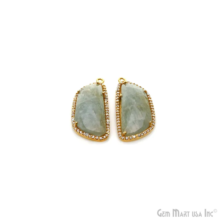 GemmartUSA Earrings DIY Sapphire with Pave Cubic Zirconia 31x13mm Gold Vermeil Chandelier Earrings Connector 1 Pair GemmartUSA Earrings DIY Sapphire with Pave Cubic Zirconia 31x13mm Gold Vermeil Chandelier Earrings Connector 1 Pair