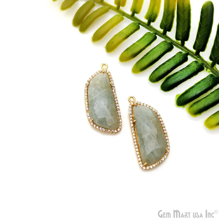 GemmartUSA Earrings DIY Sapphire with Pave Cubic Zirconia 31x13mm Gold Vermeil Chandelier Earrings Connector 1 Pair GemmartUSA Earrings DIY Sapphire with Pave Cubic Zirconia 31x13mm Gold Vermeil Chandelier Earrings Connector 1 Pair
