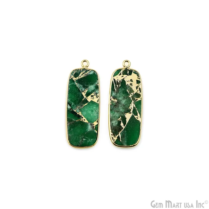 GemMartUSA Earrings Green Mohave 34x12mm Gold Plated Single Bail Earring Connector 1 Pair GemMartUSA Earrings Green Mohave 34x12mm Gold Plated Single Bail Earring Connector 1 Pair