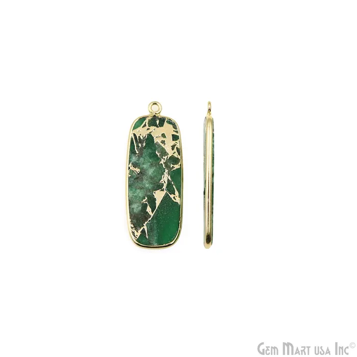 GemMartUSA Earrings Green Mohave 34x12mm Gold Plated Single Bail Earring Connector 1 Pair GemMartUSA Earrings Green Mohave 34x12mm Gold Plated Single Bail Earring Connector 1 Pair