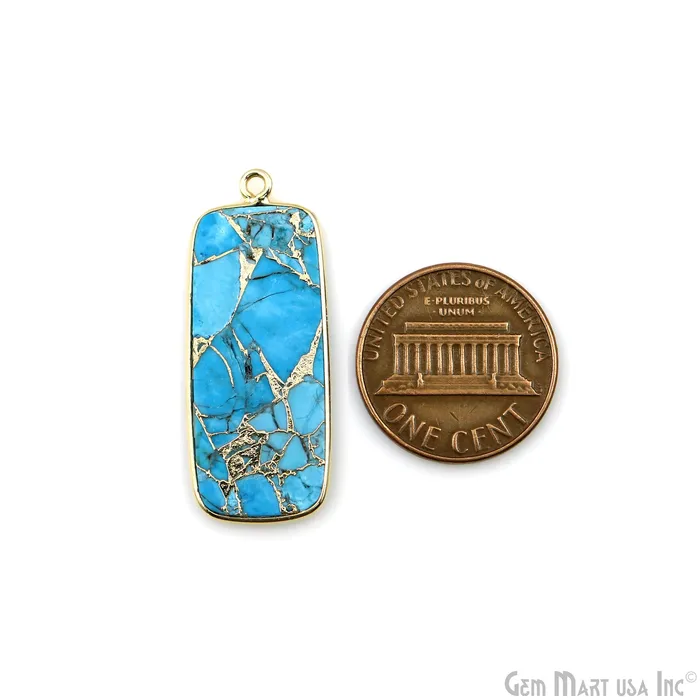 GemMartUSA Earrings Turquoise Mohave 34x12mm Gold Plated Single Bail Earring Connector 1 Pair GemMartUSA Earrings Turquoise Mohave 34x12mm Gold Plated Single Bail Earring Connector 1 Pair