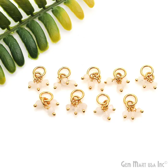 GemmartUSA Faceted Gemstone Cluster Beads With Gold Jump Ring 15x6mm Rings GemmartUSA Faceted Gemstone Cluster Beads With Gold Jump Ring 15x6mm Rings