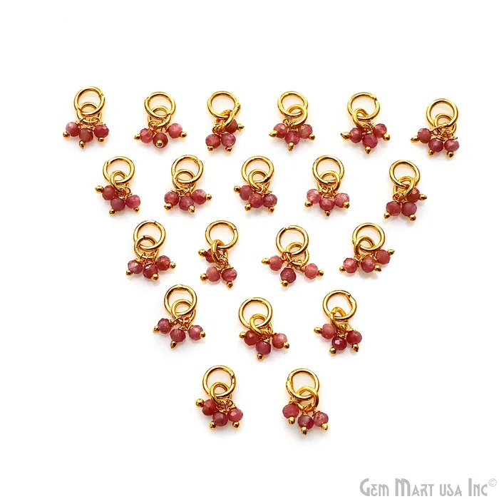 GemmartUSA Faceted Gemstone Cluster Beads With Gold Jump Ring 15x6mm Rings GemmartUSA Faceted Gemstone Cluster Beads With Gold Jump Ring 15x6mm Rings