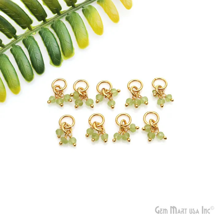GemmartUSA Faceted Gemstone Cluster Beads With Gold Jump Ring 15x6mm Rings GemmartUSA Faceted Gemstone Cluster Beads With Gold Jump Ring 15x6mm Rings