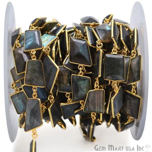 GemMartUSA Labradorite 15mm Mix Faceted Gold Plated Bezel Continuous Connector Chain PreStyled Sets GemMartUSA Labradorite 15mm Mix Faceted Gold Plated Bezel Continuous Connector Chain PreStyled Sets