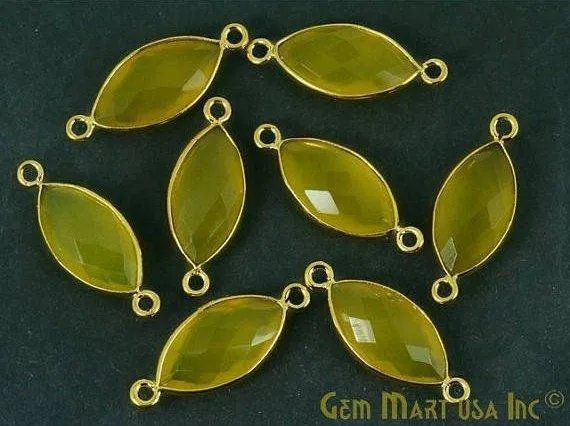 GemMartUSA Marquise 8x16mm Double Bail Gold Bezel Gemstone Connector PreStyled Sets