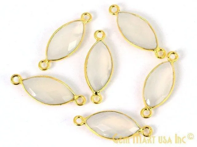 GemMartUSA Marquise 8x16mm Double Bail Gold Bezel Gemstone Connector PreStyled Sets