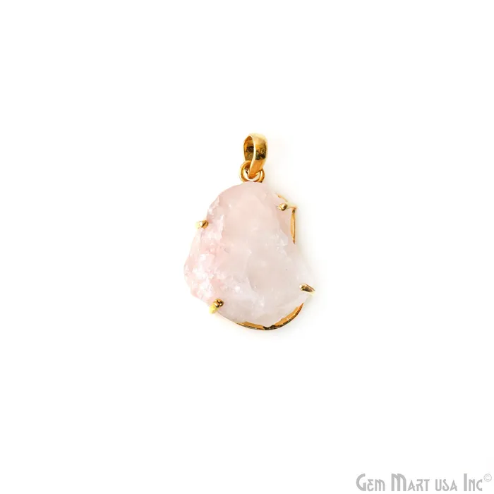 GemMartUSA Necklaces Natural Morganite Organic 32x21mm Gold Plated Prong Setting Single Bail Gemstone Pendant GemMartUSA Necklaces Natural Morganite Organic 32x21mm Gold Plated Prong Setting Single Bail Gemstone Pendant
