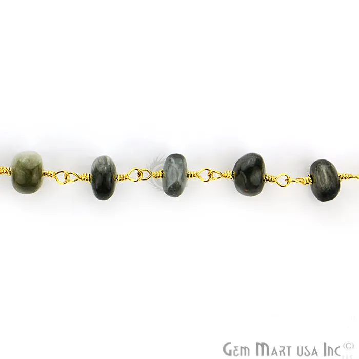 GemmartUSA PreStyled Sets Cats Eyes 78mm Gold Plated Wire Wrapped Rosary Chain GemmartUSA PreStyled Sets Cats Eyes 78mm Gold Plated Wire Wrapped Rosary Chain