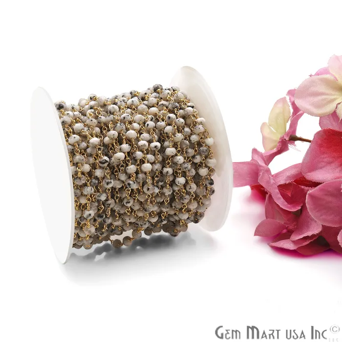 GemmartUSA PreStyled Sets Dendrite Opal Jade Faceted Beads 4mm Gold Plated Wire Wrapped Rosary Chain GemmartUSA PreStyled Sets Dendrite Opal Jade Faceted Beads 4mm Gold Plated Wire Wrapped Rosary Chain