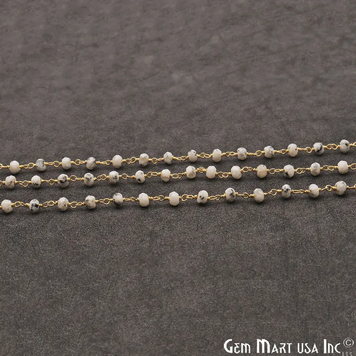 GemmartUSA PreStyled Sets Dendrite Opal Jade Faceted Beads 4mm Gold Plated Wire Wrapped Rosary Chain GemmartUSA PreStyled Sets Dendrite Opal Jade Faceted Beads 4mm Gold Plated Wire Wrapped Rosary Chain