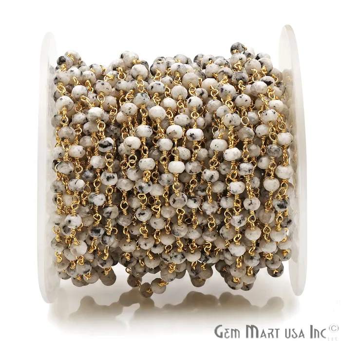 GemmartUSA PreStyled Sets Dendrite Opal Jade Faceted Beads 4mm Gold Plated Wire Wrapped Rosary Chain GemmartUSA PreStyled Sets Dendrite Opal Jade Faceted Beads 4mm Gold Plated Wire Wrapped Rosary Chain