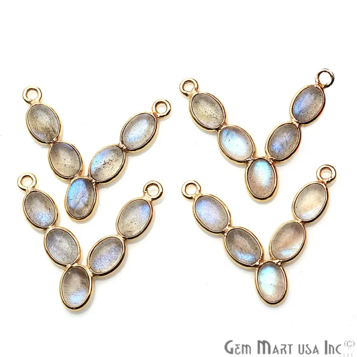 GemmartUSA PreStyled Sets DIY Labradorite Gold Plated 24x21mm V Chandelier Finding Component GemmartUSA PreStyled Sets DIY Labradorite Gold Plated 24x21mm V Chandelier Finding Component