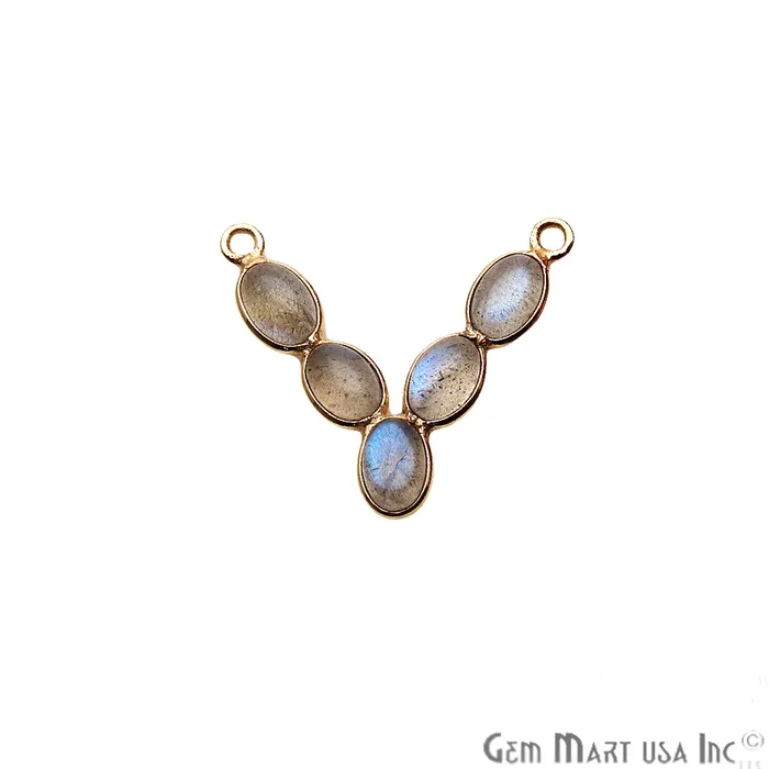 GemmartUSA PreStyled Sets DIY Labradorite Gold Plated 24x21mm V Chandelier Finding Component GemmartUSA PreStyled Sets DIY Labradorite Gold Plated 24x21mm V Chandelier Finding Component