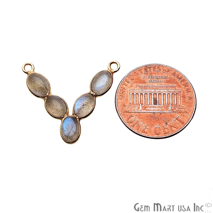 GemmartUSA PreStyled Sets DIY Labradorite Gold Plated 24x21mm V Chandelier Finding Component GemmartUSA PreStyled Sets DIY Labradorite Gold Plated 24x21mm V Chandelier Finding Component