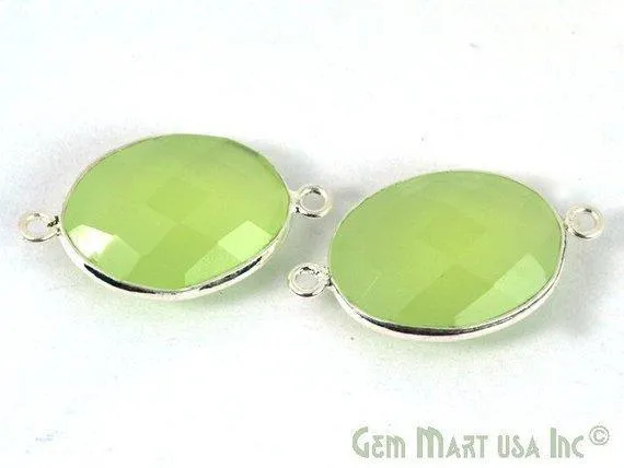GemMartUSA Rings Oval 12x16mm Double Bail Gemstone Silver Bezel Connector