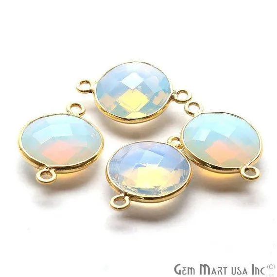 GemMartUSA Rings Round 12mm Double Bail Gold Bezel Gemstone Connector GemMartUSA Rings Round 12mm Double Bail Gold Bezel Gemstone Connector
