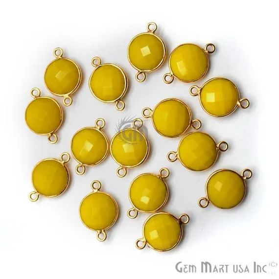 GemMartUSA Rings Round 12mm Double Bail Gold Bezel Gemstone Connector GemMartUSA Rings Round 12mm Double Bail Gold Bezel Gemstone Connector