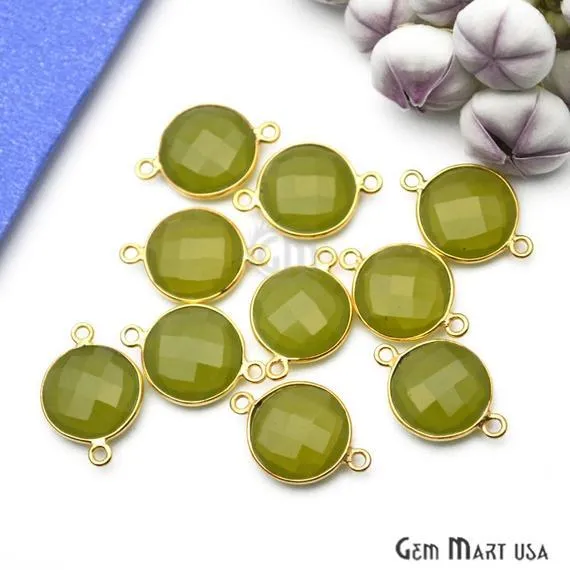 GemMartUSA Rings Round 12mm Double Bail Gold Bezel Gemstone Connector GemMartUSA Rings Round 12mm Double Bail Gold Bezel Gemstone Connector