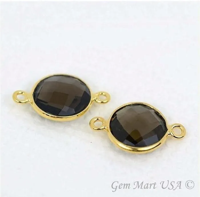 GemMartUSA Rings Round 12mm Double Bail Gold Bezel Gemstone Connector GemMartUSA Rings Round 12mm Double Bail Gold Bezel Gemstone Connector