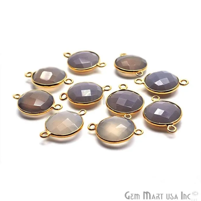 GemMartUSA Rings Round 12mm Double Bail Gold Bezel Gemstone Connector GemMartUSA Rings Round 12mm Double Bail Gold Bezel Gemstone Connector