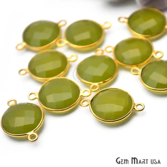 GemMartUSA Rings Round 12mm Double Bail Gold Bezel Gemstone Connector GemMartUSA Rings Round 12mm Double Bail Gold Bezel Gemstone Connector