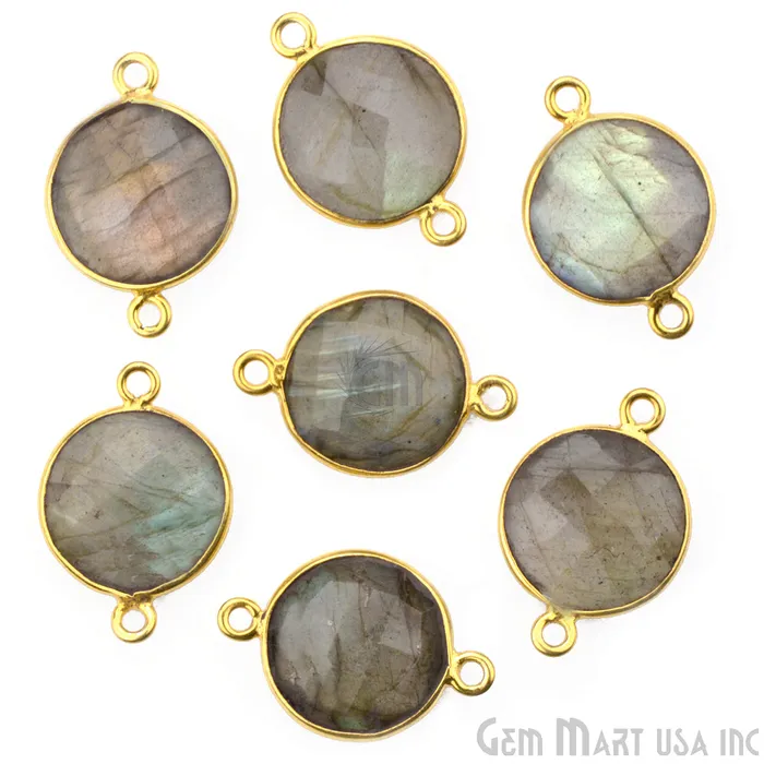 GemMartUSA Rings Round 12mm Double Bail Gold Bezel Gemstone Connector GemMartUSA Rings Round 12mm Double Bail Gold Bezel Gemstone Connector