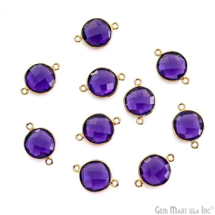 GemMartUSA Rings Round 12mm Double Bail Gold Bezel Gemstone Connector GemMartUSA Rings Round 12mm Double Bail Gold Bezel Gemstone Connector