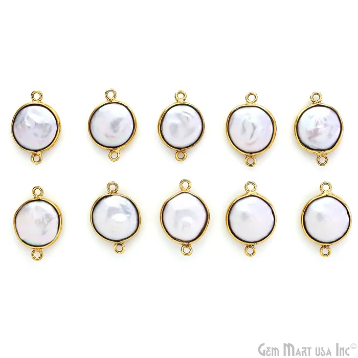 GemMartUSA Rings Round 12mm Double Bail Gold Bezel Gemstone Connector GemMartUSA Rings Round 12mm Double Bail Gold Bezel Gemstone Connector