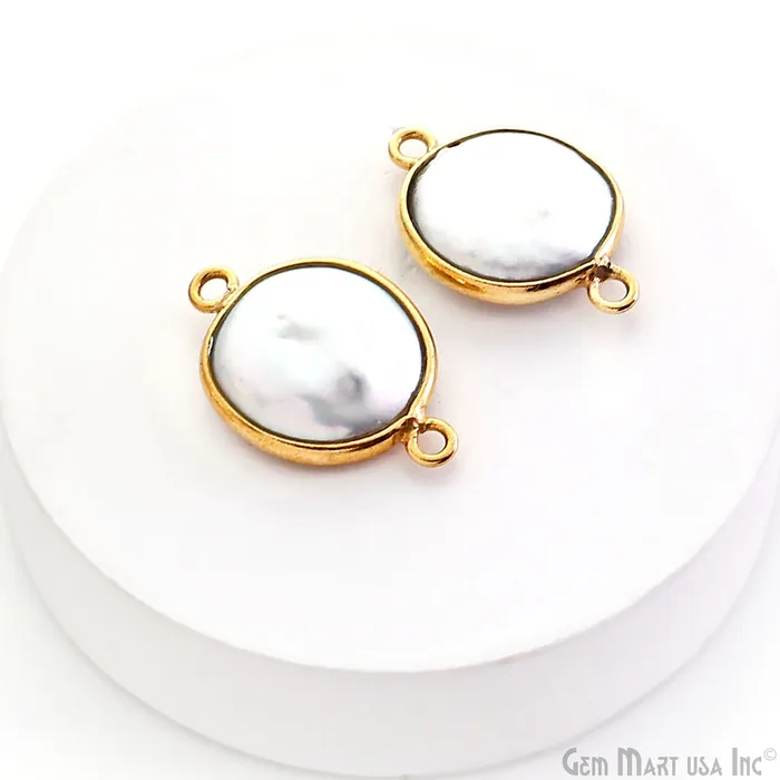 GemMartUSA Rings Round 12mm Double Bail Gold Bezel Gemstone Connector GemMartUSA Rings Round 12mm Double Bail Gold Bezel Gemstone Connector