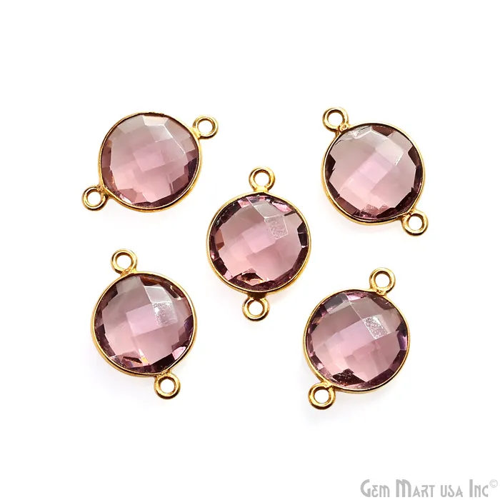 GemMartUSA Rings Round 12mm Double Bail Gold Bezel Gemstone Connector GemMartUSA Rings Round 12mm Double Bail Gold Bezel Gemstone Connector