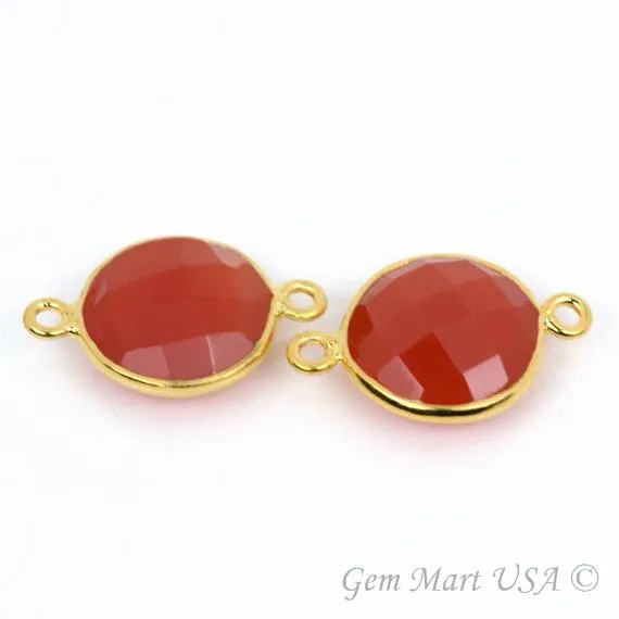 GemMartUSA Rings Round 12mm Double Bail Gold Bezel Gemstone Connector GemMartUSA Rings Round 12mm Double Bail Gold Bezel Gemstone Connector