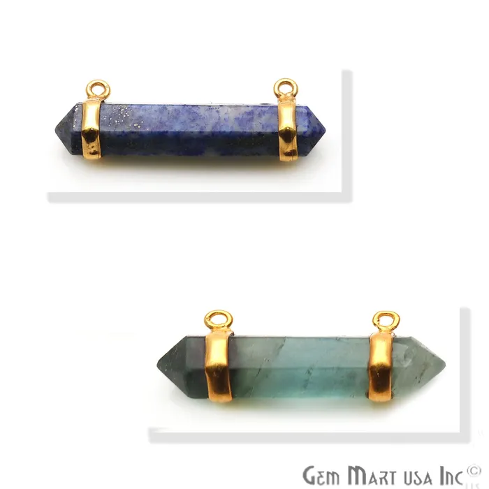 Gemstone 31x13mm Double Terminated Gold Plated Point Pendant Pick Stone GemMartUSA Necklaces Gemstone 31x13mm Double Terminated Gold Plated Point Pendant Pick Stone GemMartUSA Necklaces