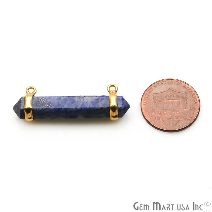Gemstone 31x13mm Double Terminated Gold Plated Point Pendant Pick Stone GemMartUSA Necklaces Gemstone 31x13mm Double Terminated Gold Plated Point Pendant Pick Stone GemMartUSA Necklaces