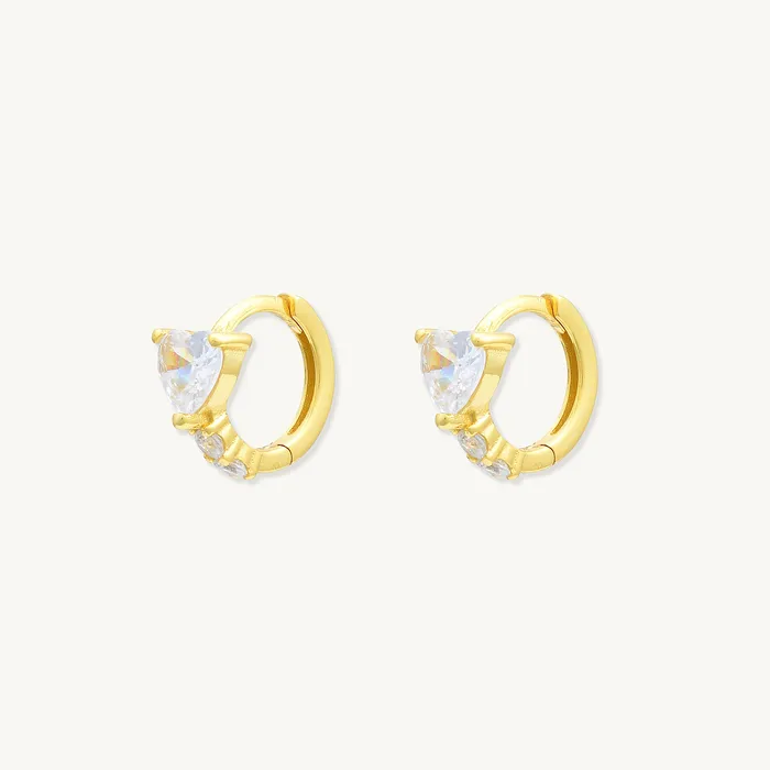 Heart Sapphire Huggie Hoops Earrings Camile Stone Earrings Heart Sapphire Huggie Hoops Earrings Camile Stone Earrings