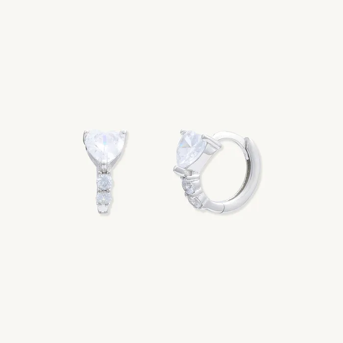 Heart Sapphire Huggie Hoops Earrings Camile Stone Earrings Heart Sapphire Huggie Hoops Earrings Camile Stone Earrings