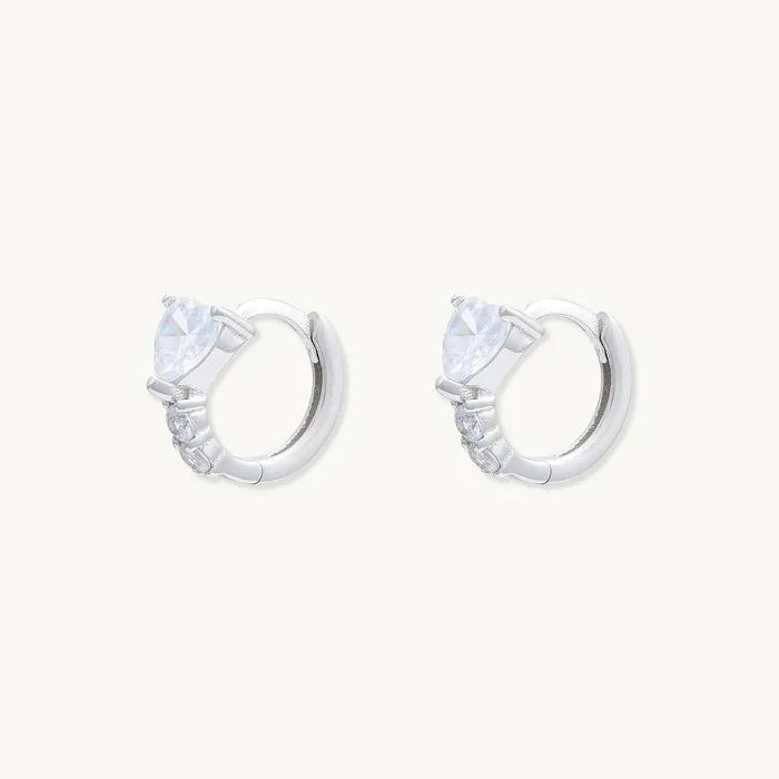 Heart Sapphire Huggie Hoops Earrings Camile Stone Earrings Heart Sapphire Huggie Hoops Earrings Camile Stone Earrings